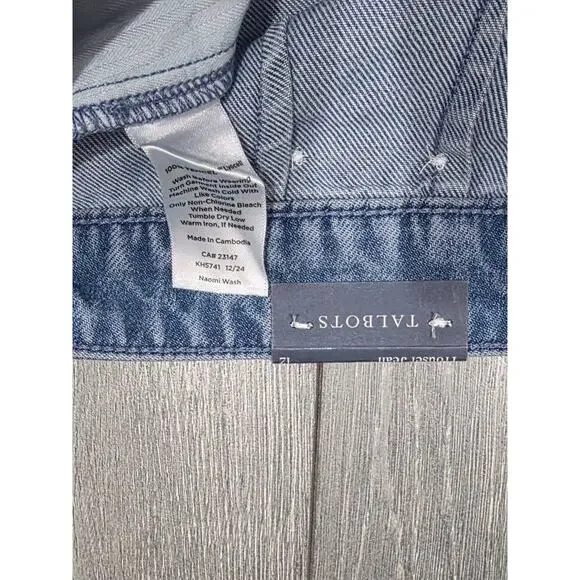 Talbots Wide Leg Trouser Jeans Y2K NWT Naomi Wash Sz 12 A004095 - Picture 8 of 12